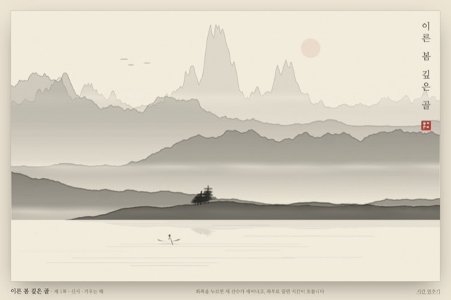 수묵산수 — a self-painting ink landscape